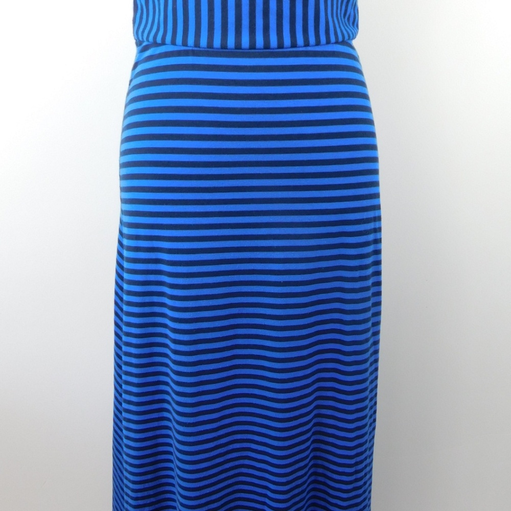 Striped Dressbarn Blue Long Jersey Skirt Sz Small